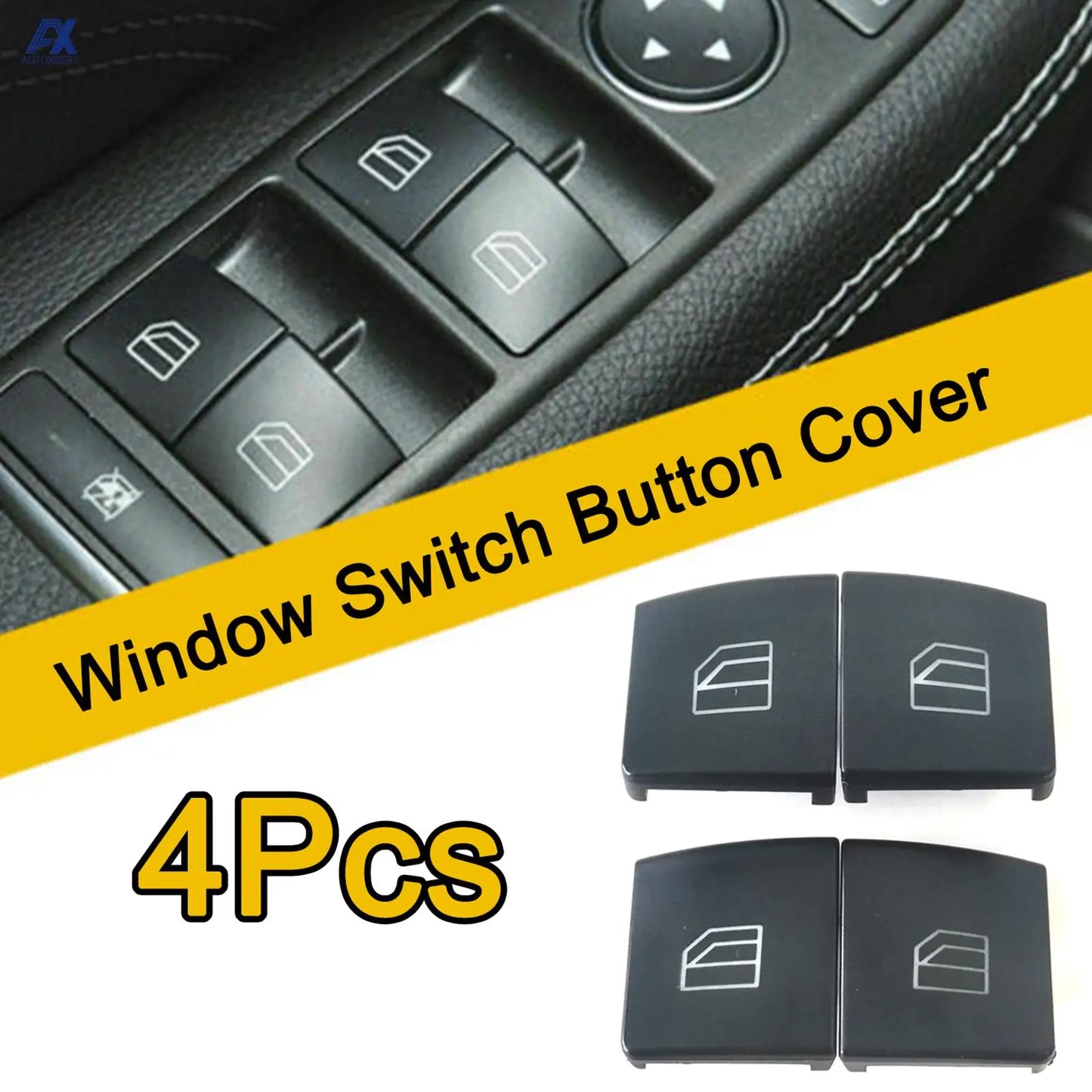 4Pcs Power Window Switch Cover Cap for Mercedes-Benz