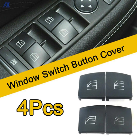 4Pcs Power Window Switch Cover Cap for Mercedes-Benz