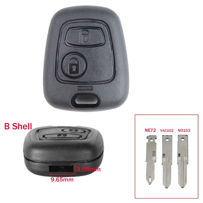 2 Button Key Fob Shell for Peugeot/Citroen Pro Replacement