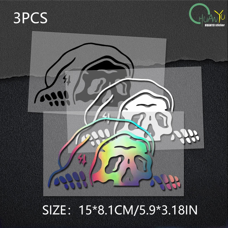 Peep Skeleton Car Sticker – Halloween Die-Cut Vinyl Decal B259A4 3pcs – Car Accessories | MotorWorld Marketplace