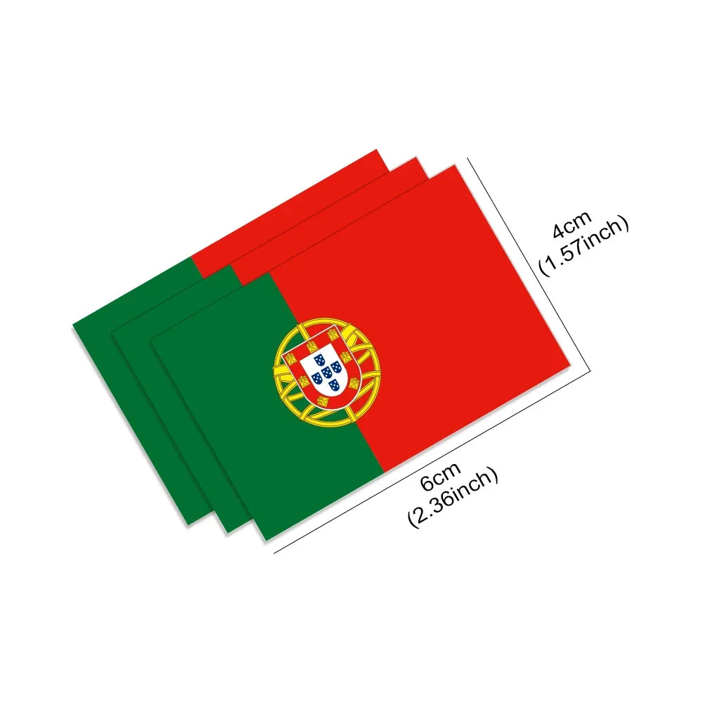 3Pcs Portugal Flag Car Vinyl Decals for Pro Auto Styling
