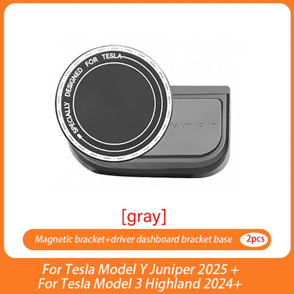 Magnetic Phone Mount for Tesla Y/3 2024-25, ABS, Rotatable Grey – Car Accessories | MotorWorld Marketplace