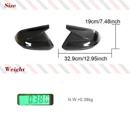 Dry Carbon Mirror Caps for Lamborghini Urus or Audi Q8/SQ8/RSQ8 2020-23