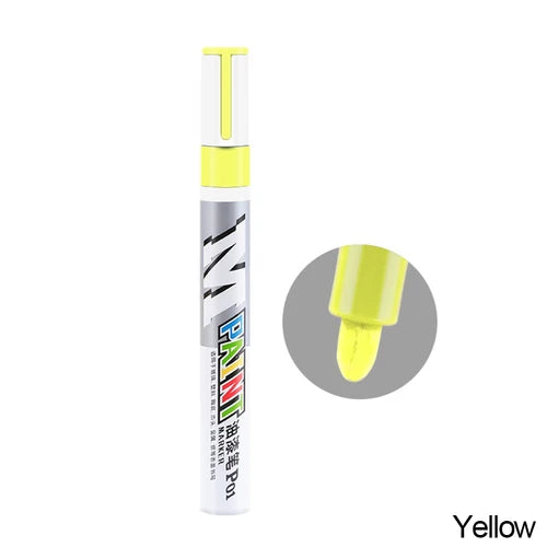 White Waterproof Tyre Paint Marker Pen – Permanent, Pro Grade Yellow – Car Accessories | MotorWorld Marketplace