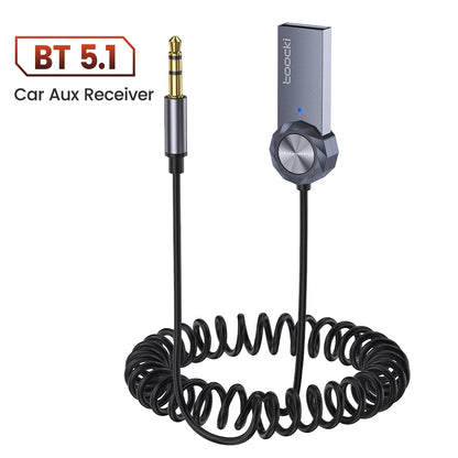 Adaptateur auxiliaire Bluetooth 5.1 Toocki – Kit audio sans fil et mains libres pour voiture