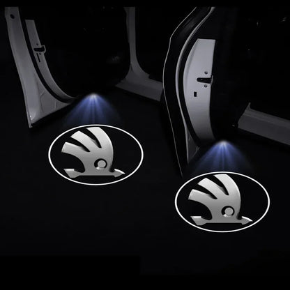 LED Door Projector Lights HD Fit Skoda