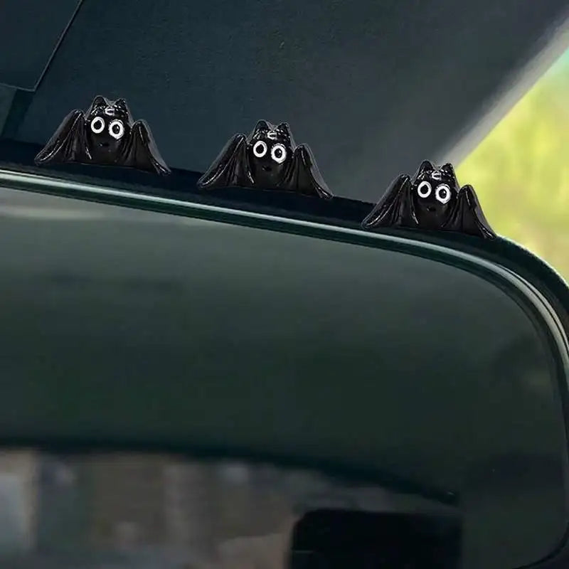 3pcs Bat Car Mirror & Dashboard Decor – Halloween Interior Set – Car Accessories | MotorWorld Marketplace