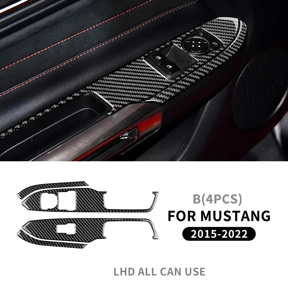 Real Carbon Fiber Interior Trim for Ford Mustang 2015-2023 07 Soft Carbon – Car Accessories | MotorWorld Marketplace