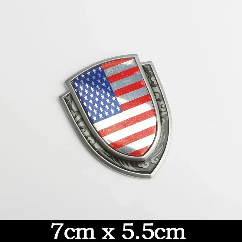 3D Metal Flag Emblem Badge Decal for BMW Audi Toyota USA Silver – Car Accessories | MotorWorld Marketplace