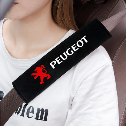 2PCS Seat Belt Shoulder Pads for Peugeot