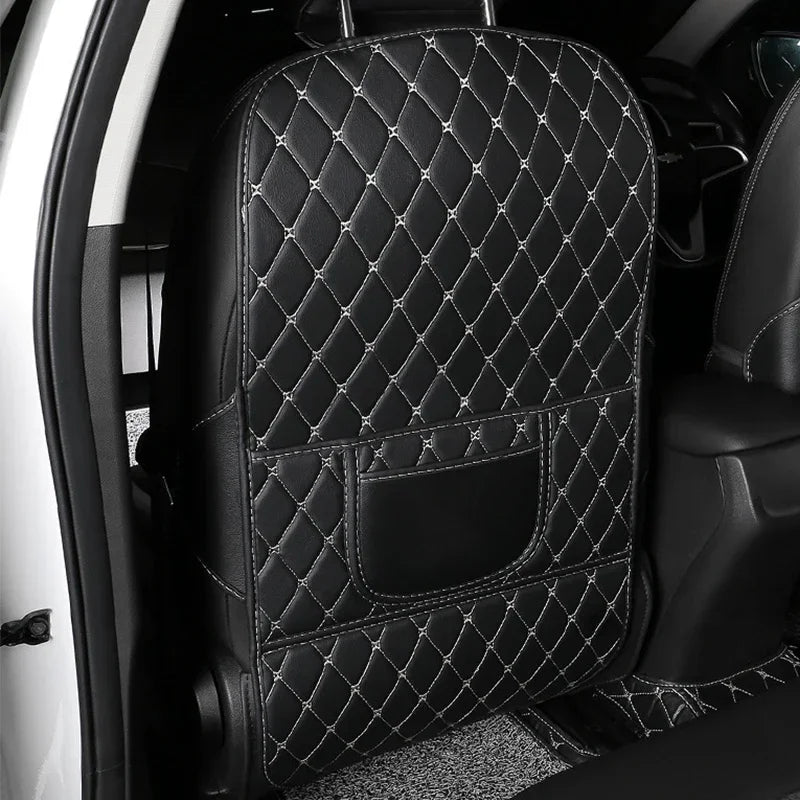 PU Leather Car Seat Back Protector Pad – Anti-Kick, Durable Black-Long – Car Accessories | MotorWorld Marketplace