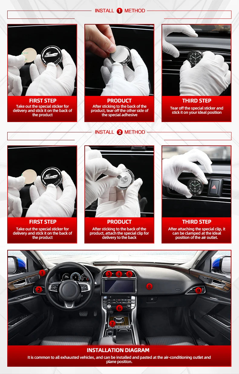 Luminous Quartz Stick-On Car Clock – Pro Auto Accessory