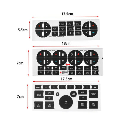 GMC Radio & A/C Button Repair Stickers - Pro Fit