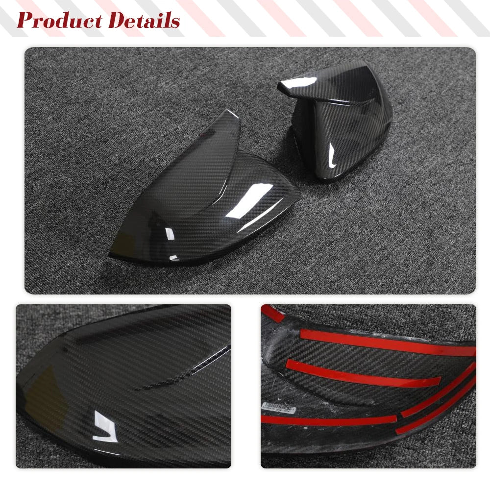 Dry Carbon Mirror Caps for Lamborghini Urus or Audi Q8/SQ8/RSQ8 2020-23