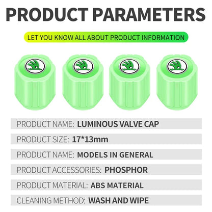 Luminous Tire Valve Caps Emblem for Skoda