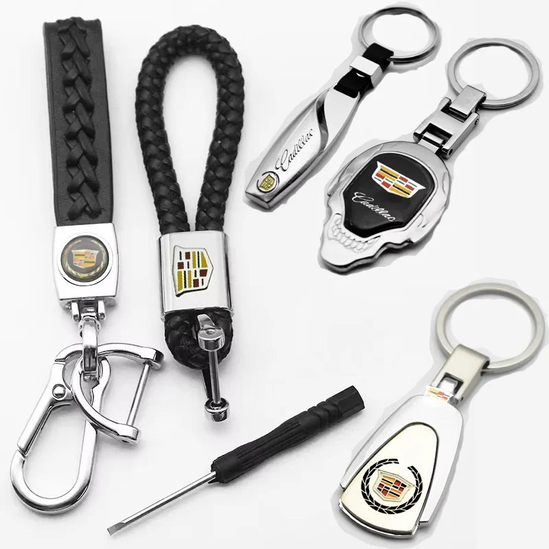 (NOT SOLD TO USA) 3D Metal+Leather Key Chain for Cadillac CTS XT5 Escalade – Car Accessories | MotorWorld Marketplace
