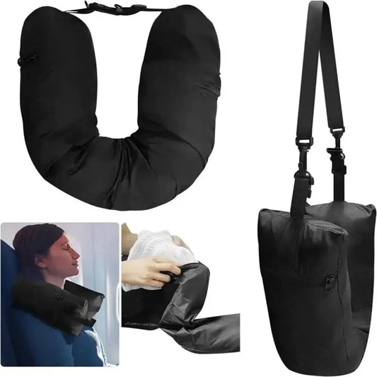 Organisateur de taie d'oreiller de voyage remplissable - Support de cou pour les professionnels