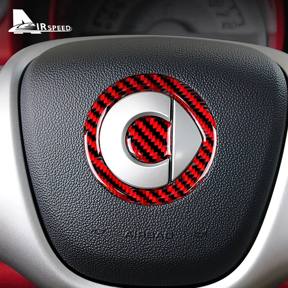Carbon Fiber Steering Wheel Sticker for Smart 451 Fortwo