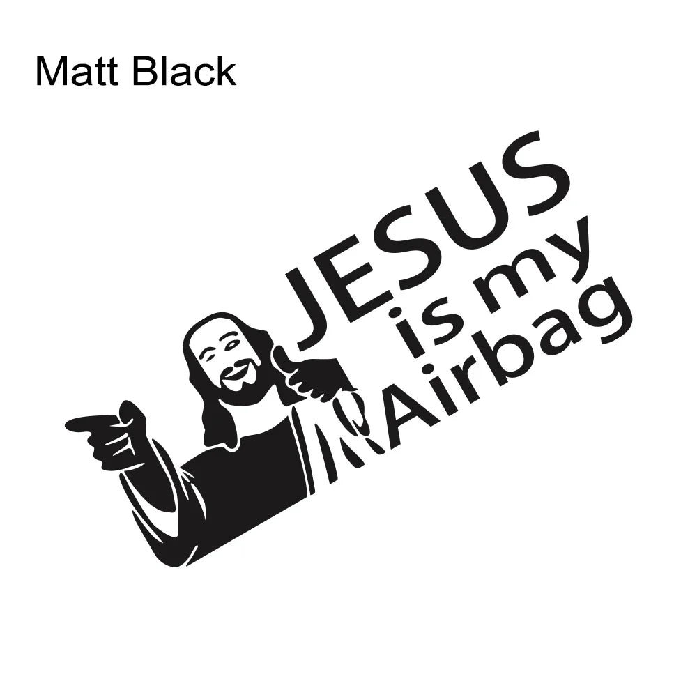 Jesus Is My Airbag Vinyl Decal – Safety Car & Truck Sticker Matt Black – Car Accessories | MotorWorld Marketplace