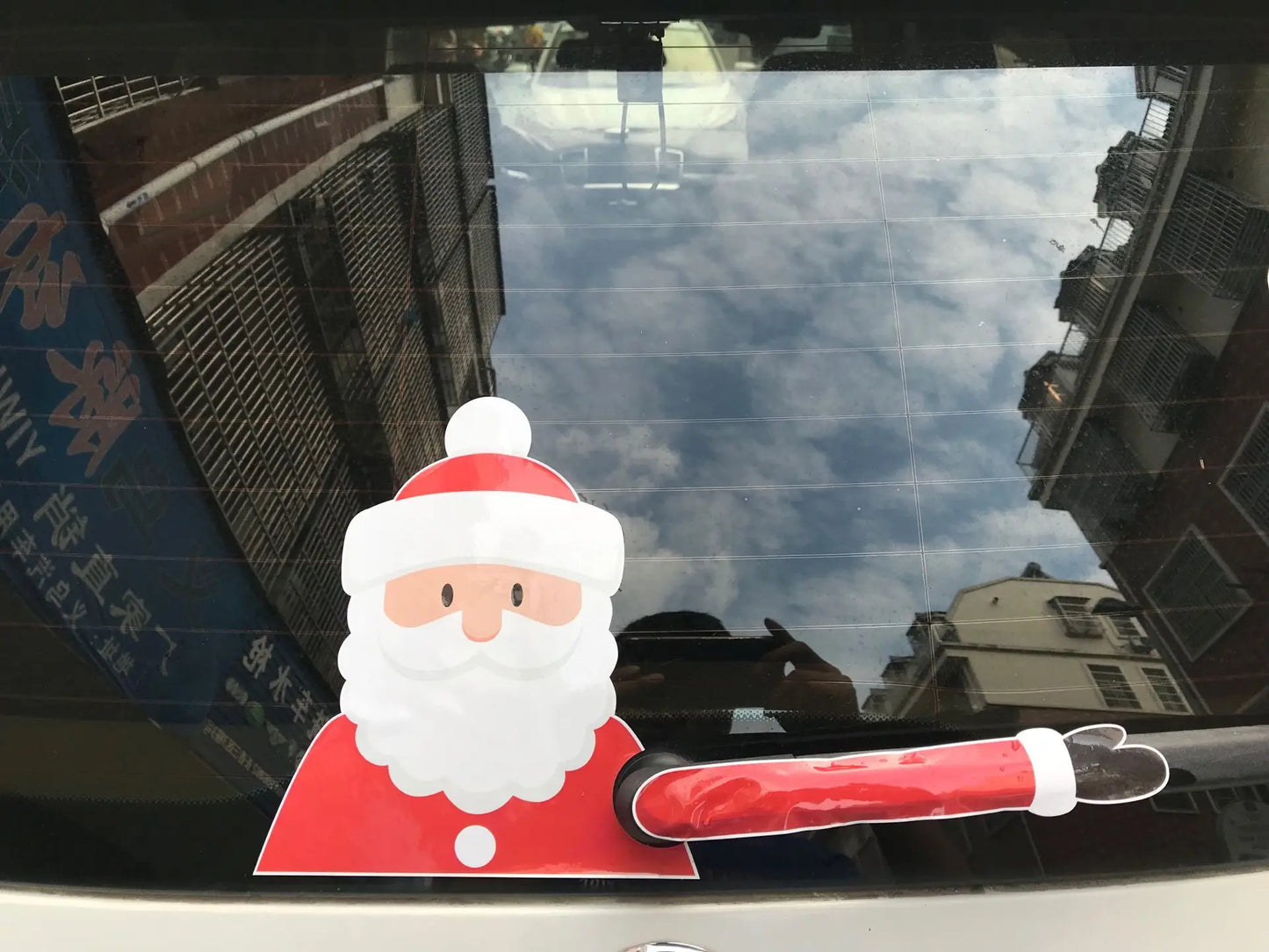 Christmas Car Window Sticker – Santa Elk Glass Decor, Durable