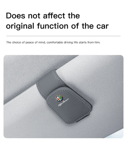 Premium Leather Sun Visor Glasses Clip for Alfa Romeo GT