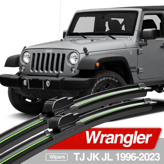 Balais d'essuie-glace avant pour Jeep Wrangler TJ, JK, JL (1996-2023) - 2 pièces