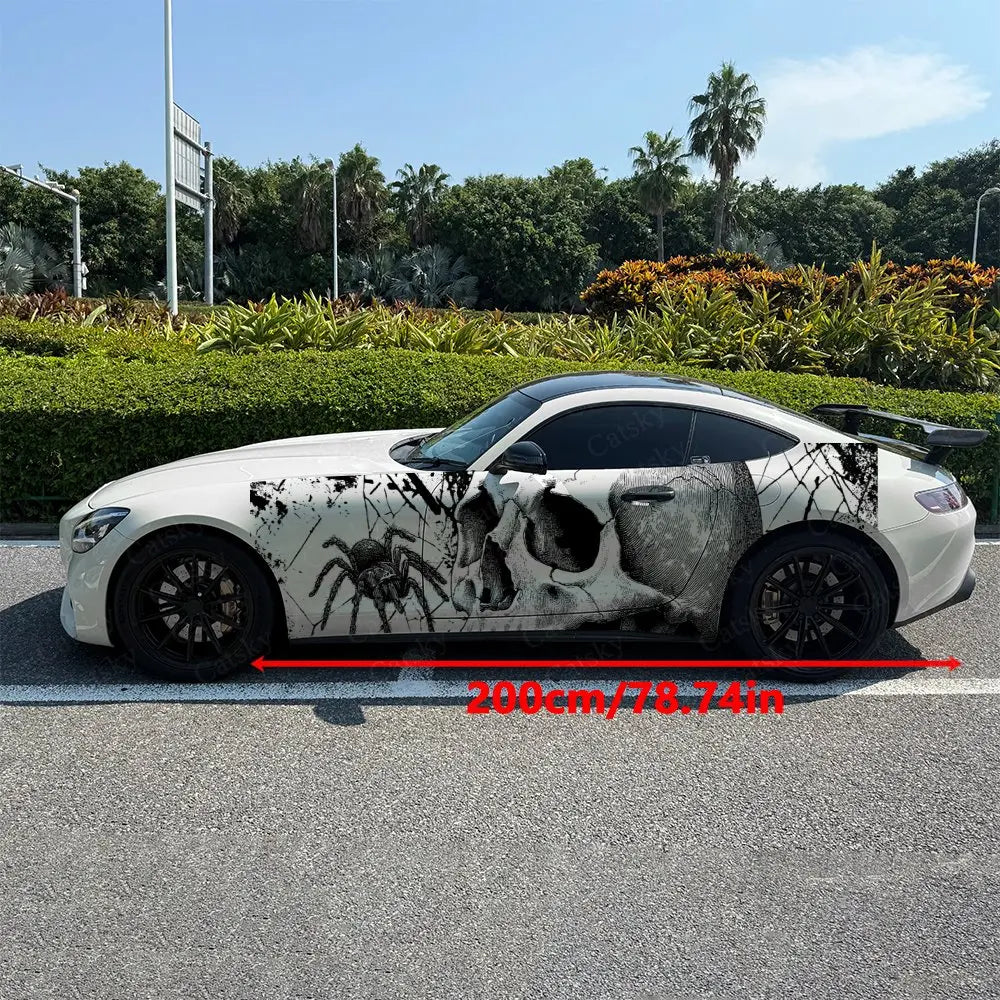 2pcs Skull & Spider Car Side Wraps, PVC, Waterproof, Pro-Grade – Car Accessories | MotorWorld Marketplace