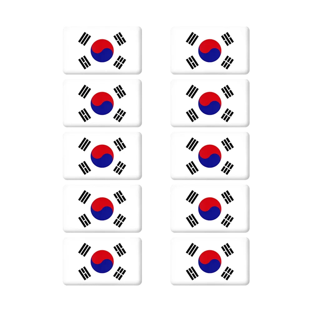 10pcs Epoxy Flag Badge Decals UAE, NL, RU, BR, IT, TH