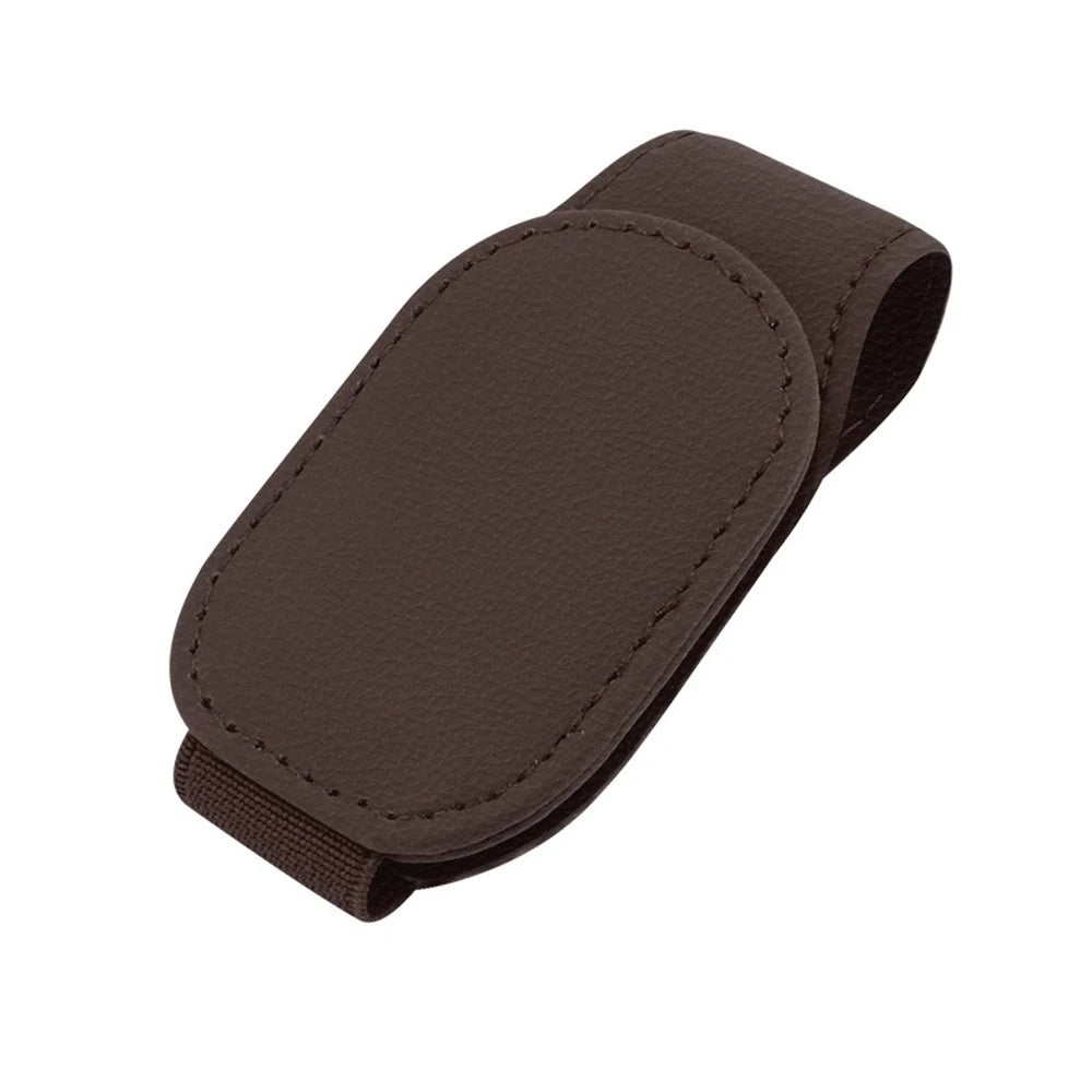 Magnetic Leather Car Eyeglass Clip | Universal Sunglass Holder Mocha – Car Accessories | MotorWorld Marketplace