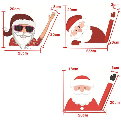 Christmas Car Window Sticker – Santa Elk Glass Decor, Durable