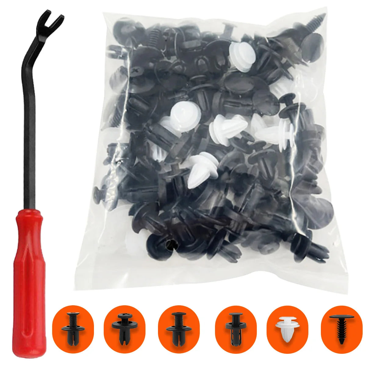 Kit de 100 clips de fixation pour pare-chocs - Pro Auto Rivets Fasteners