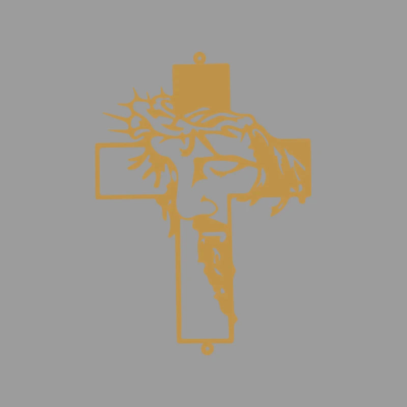 Jesus Cross Prayer Decal – High-Quality Car & Truck Sticker golden color – Car Accessories | MotorWorld Marketplace