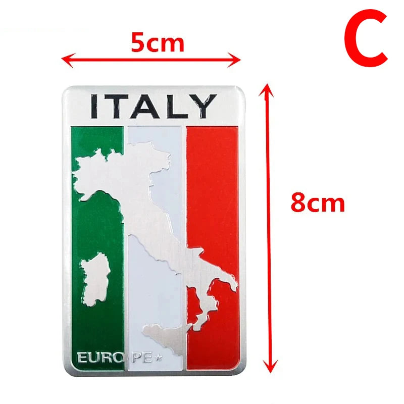 3D Aluminum Italy Flag Emblem Badge for Alfa Fiat Ferrari C – Car Accessories | MotorWorld Marketplace