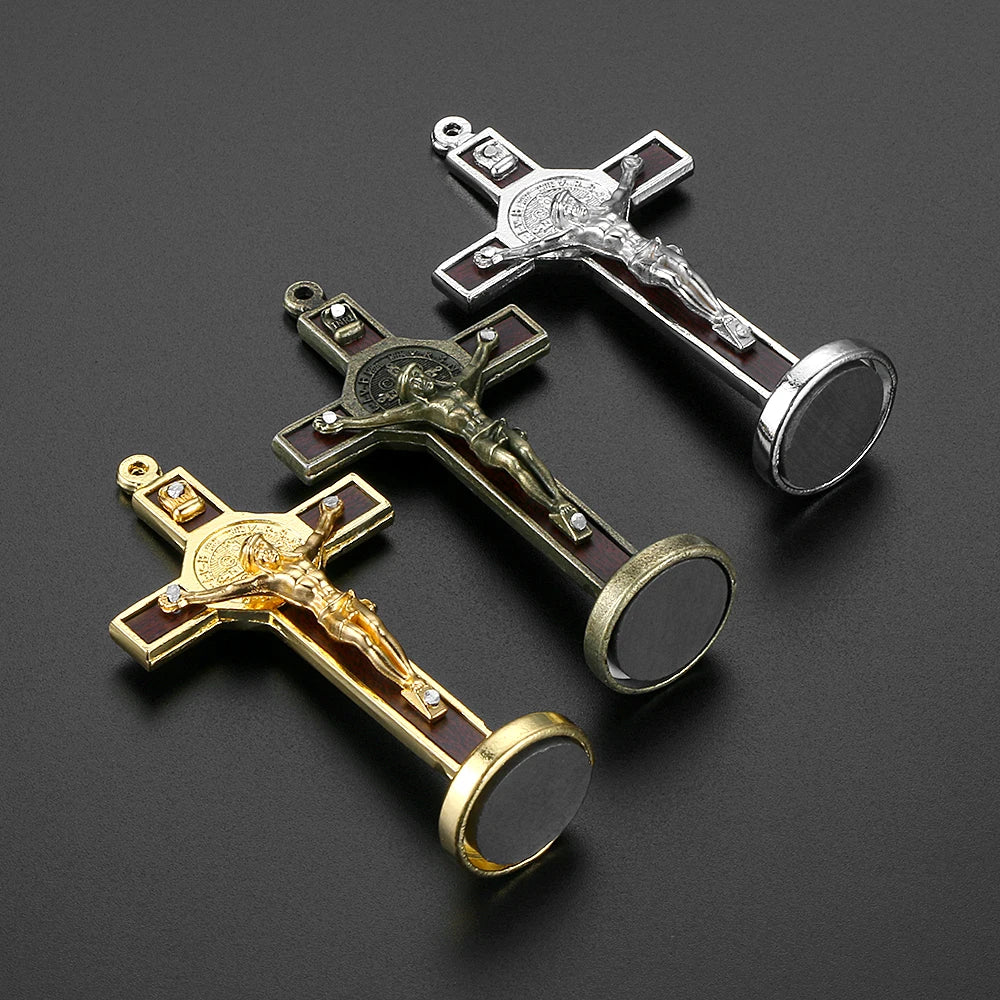 Metal & Wood Jesus Cross Dashboard Ornament – Auto Interior – Car Accessories | MotorWorld Marketplace