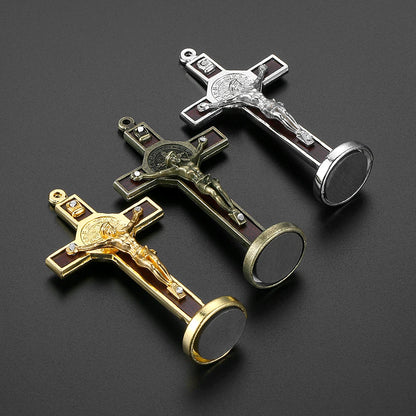 Metal & Wood Jesus Cross Dashboard Ornament – Auto Interior – Car Accessories | MotorWorld Marketplace