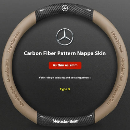 Mercedes-Benz Carbon Fiber Leather Steering Wheel Cover AntiSlip