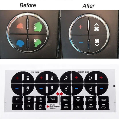 AC Control Button Repair Decals for GMC Chevy Buick Trucks