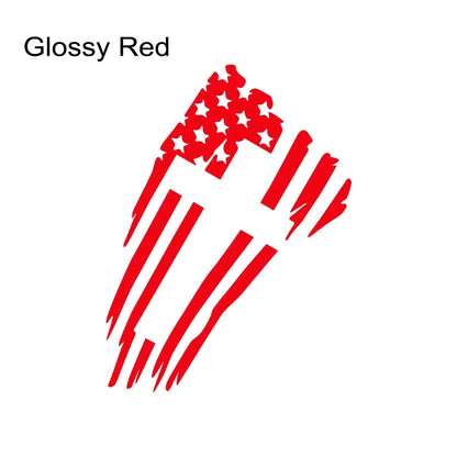 USA Flag Cross Vinyl Decal – Christian Car & Truck Sticker Glossy Red – Car Accessories | MotorWorld Marketplace