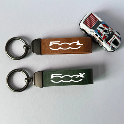 Vintage Leather Keychain for Fiat 500/500x/500L/Abarth