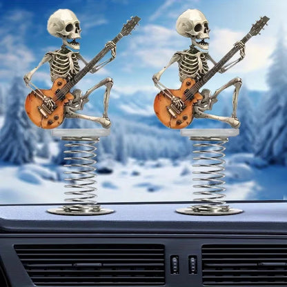 Rock Skull Guitar Car Ornament – Spring Swing Decor, 2D Unique – Car Accessories | MotorWorld Marketplace