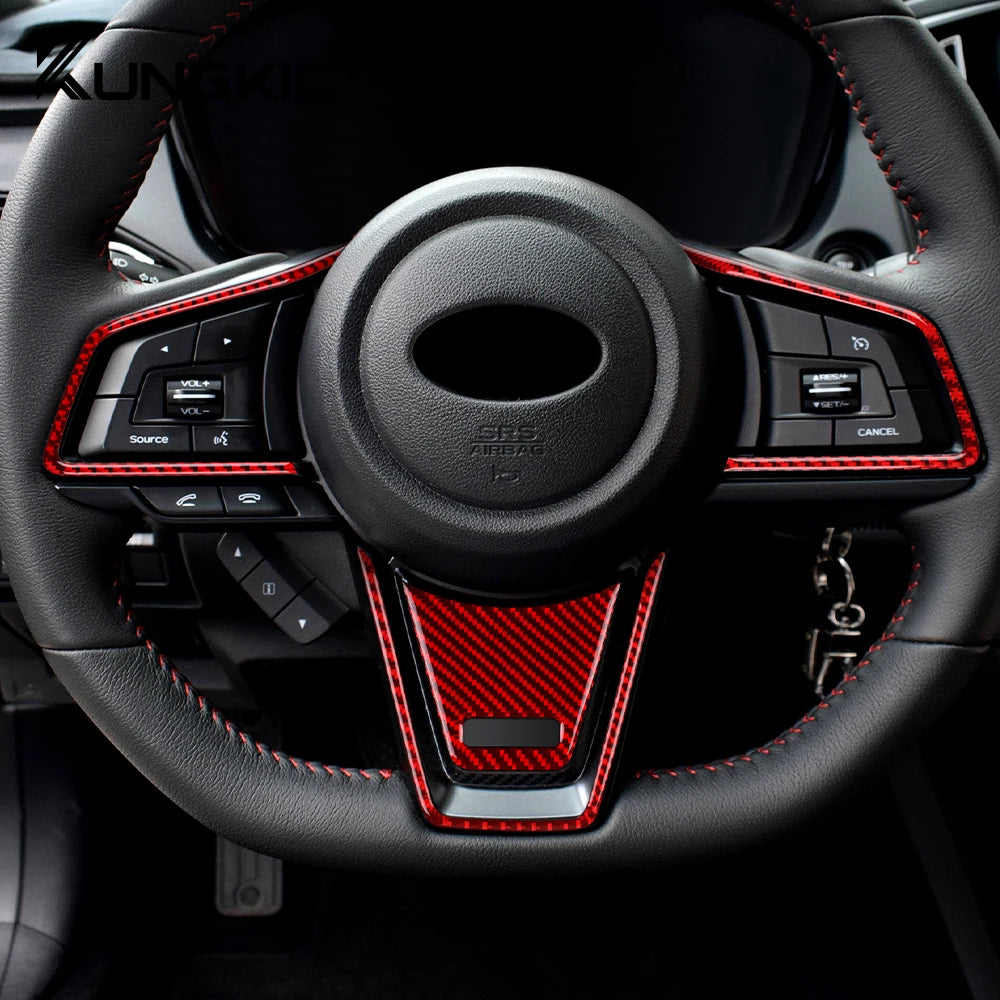 Real Carbon Fiber Steering Wheel Trim for WRX 2022-2024 – Car Accessories | MotorWorld Marketplace
