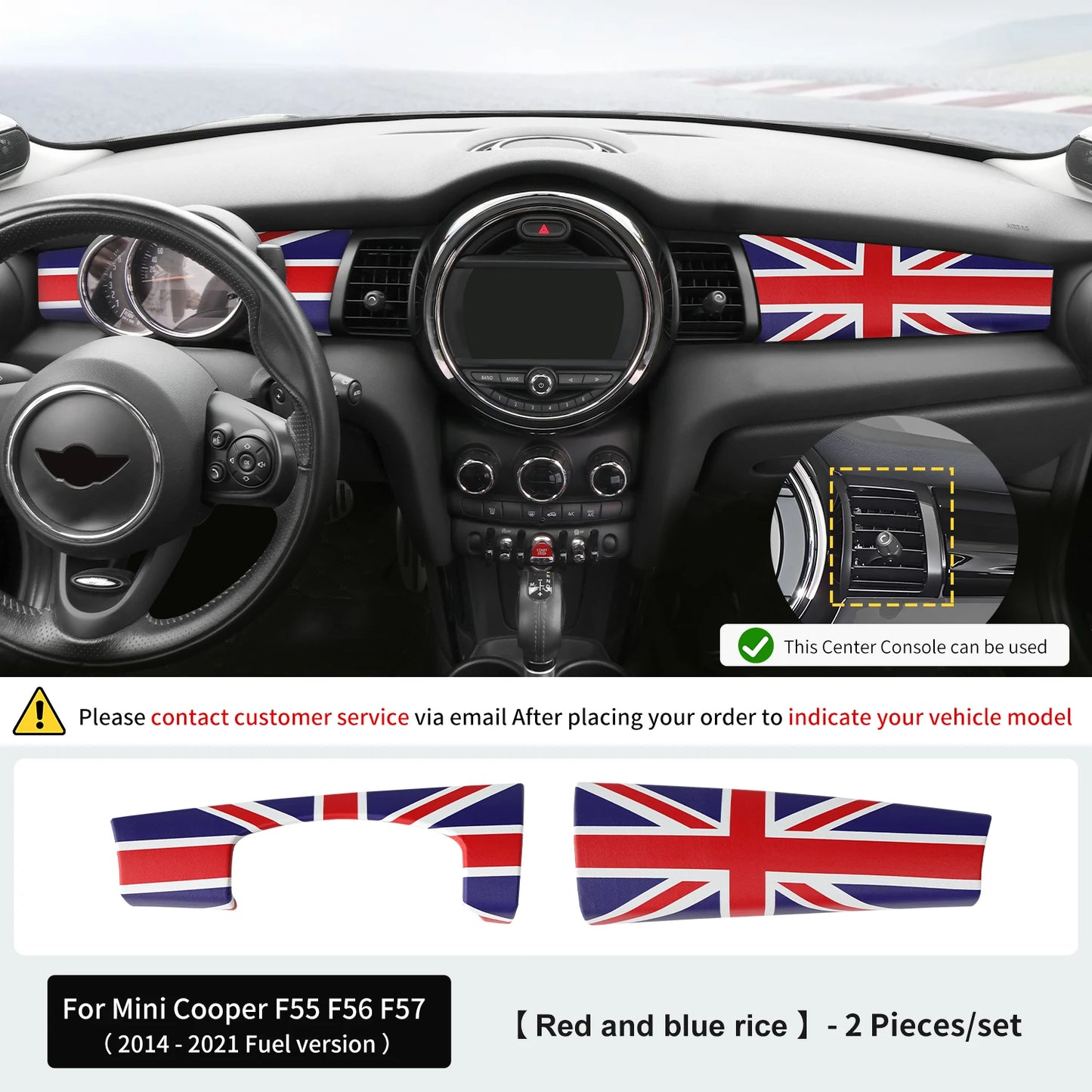 Premium ABS Leather Dashboard Shell for Mini F55/F56/F57 Red and blue rice – Car Accessories | MotorWorld Marketplace