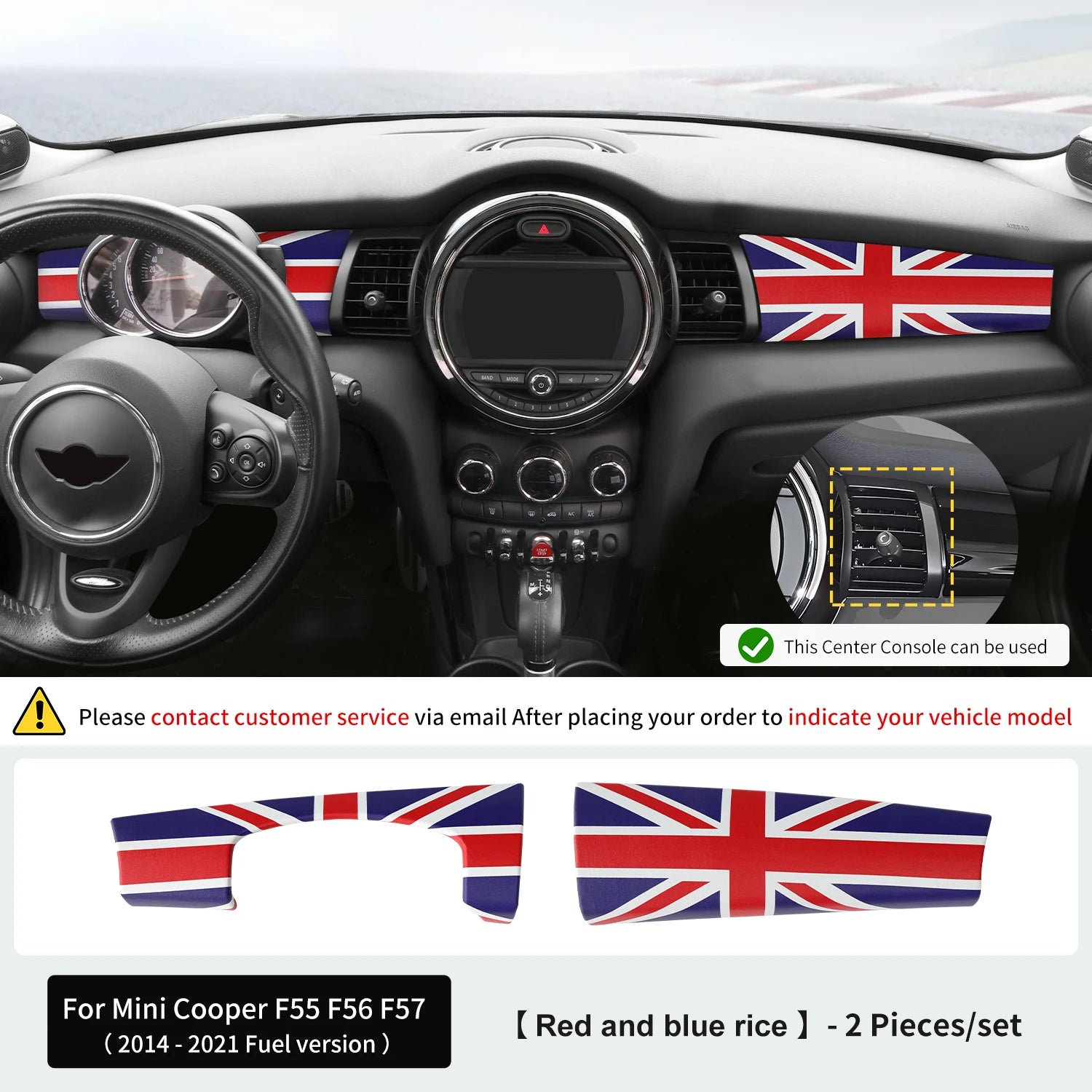 Premium ABS Leather Dashboard Shell for Mini F55/F56/F57 Red and blue rice – Car Accessories | MotorWorld Marketplace