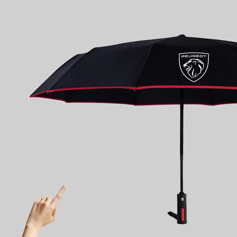 Peugeot Auto Folding Windproof Rain Sunshade Umbrella