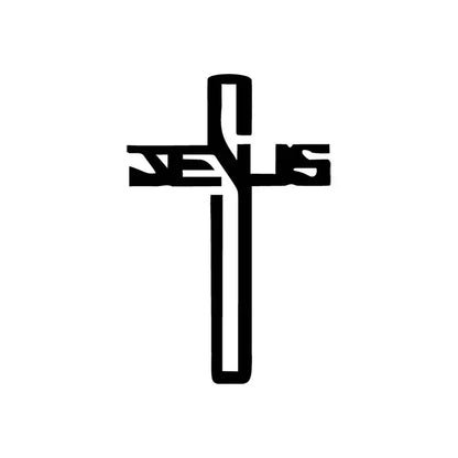 Christian Jesus Cross Car Sticker – Durable Vinyl Decal