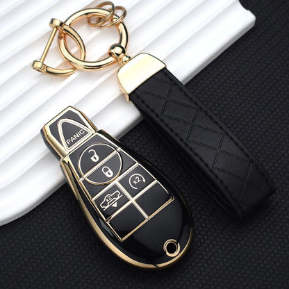 TPU 5-Button Key Cover for Chrysler Dodge Jeep Fiat—Durable