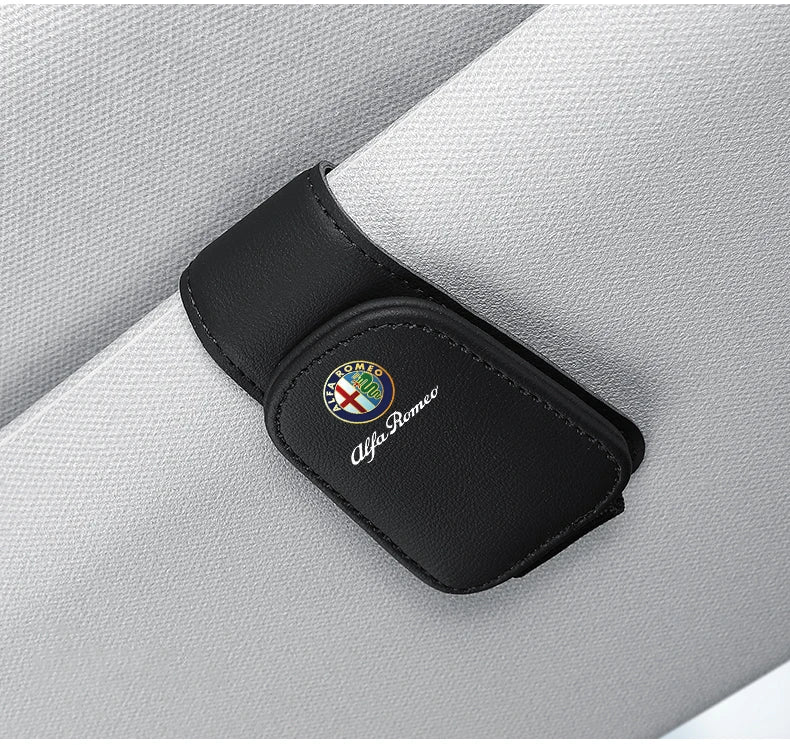 Premium Leather Sun Visor Glasses Clip for Alfa Romeo GT