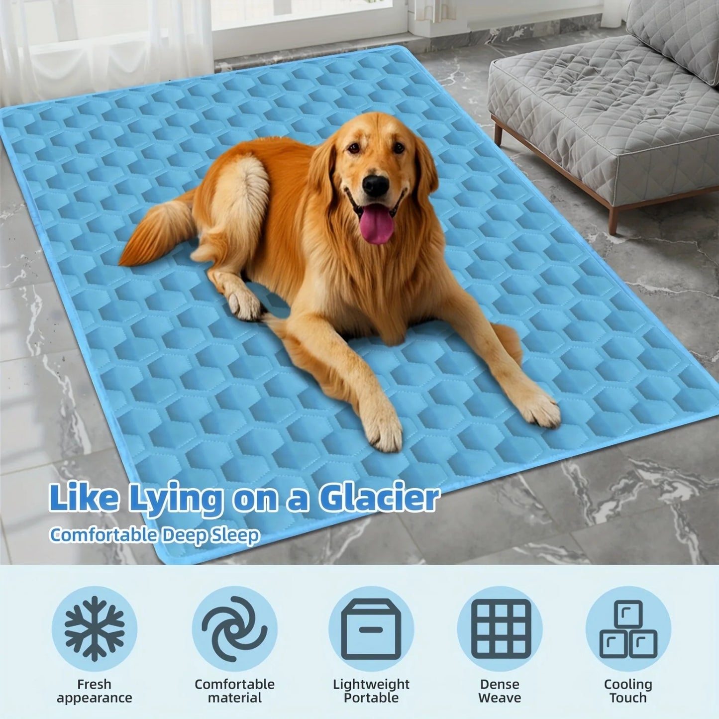 Premium Ice Silk Pet Cooling Mat – Washable & Durable Pad blue – Car Accessories | MotorWorld Marketplace