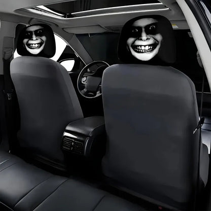 2pcs Smile Face Car Headrest Covers – Festive & Durable – Car Accessories | MotorWorld Marketplace