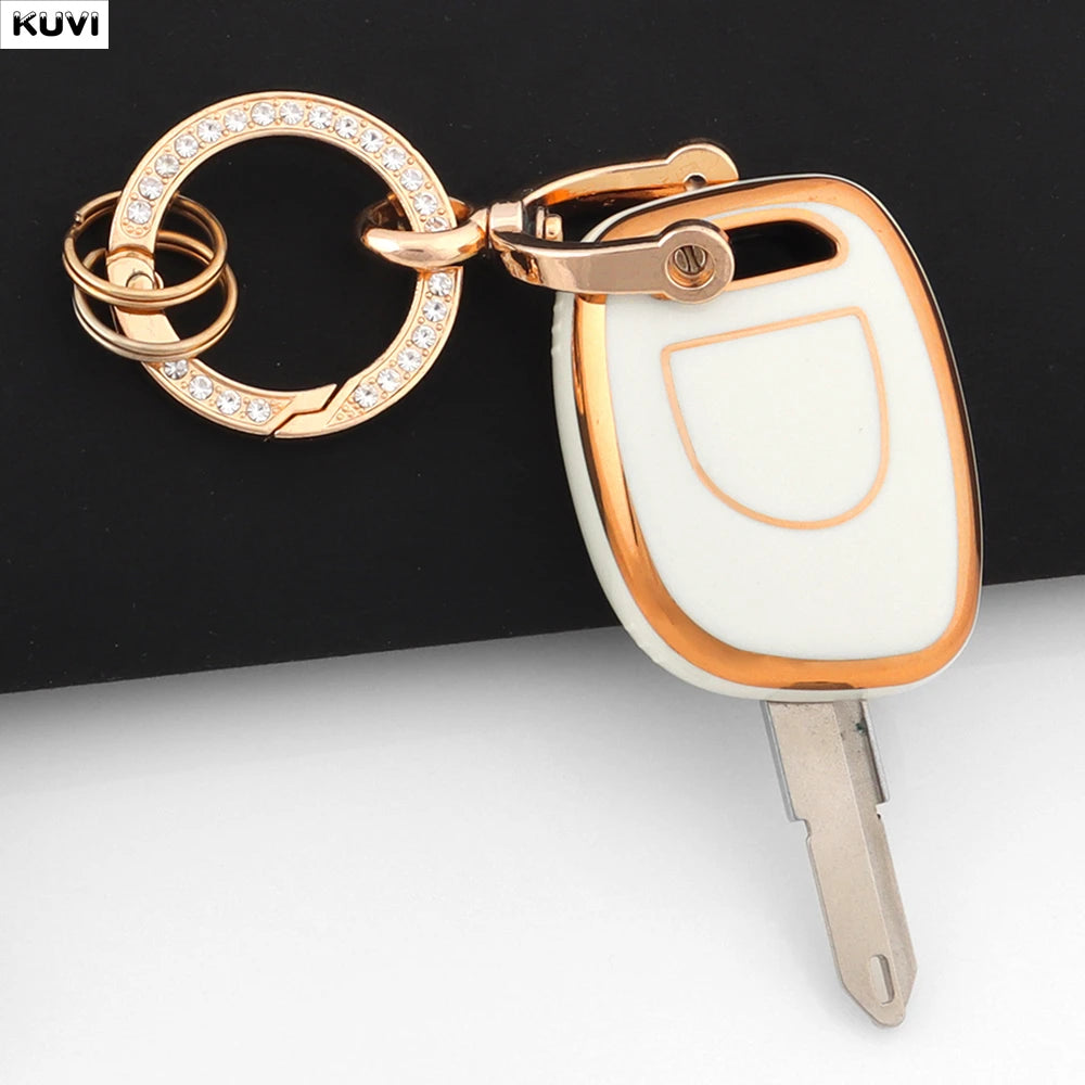 Hot Golden TPU Key Case for Renault Clio Kangoo Twingo